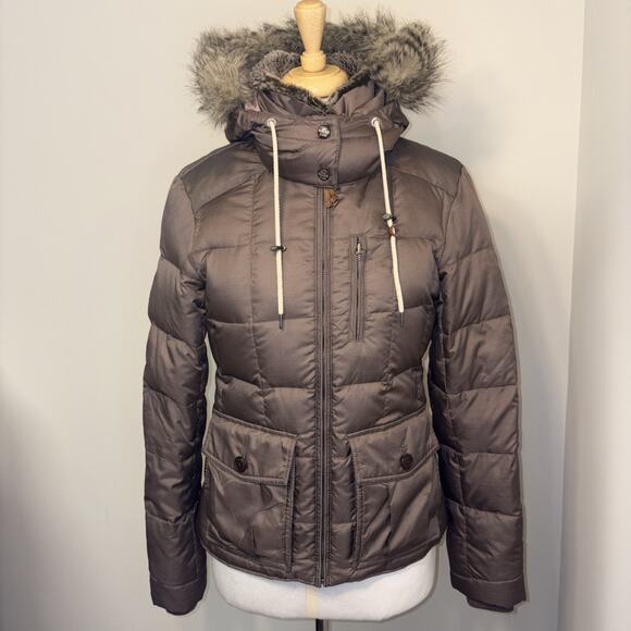 Retro Y2K Premium Heritage Revival Eddie Bauer Faux Fur Hood Down Puffer Jacket - Picture 1 of 16